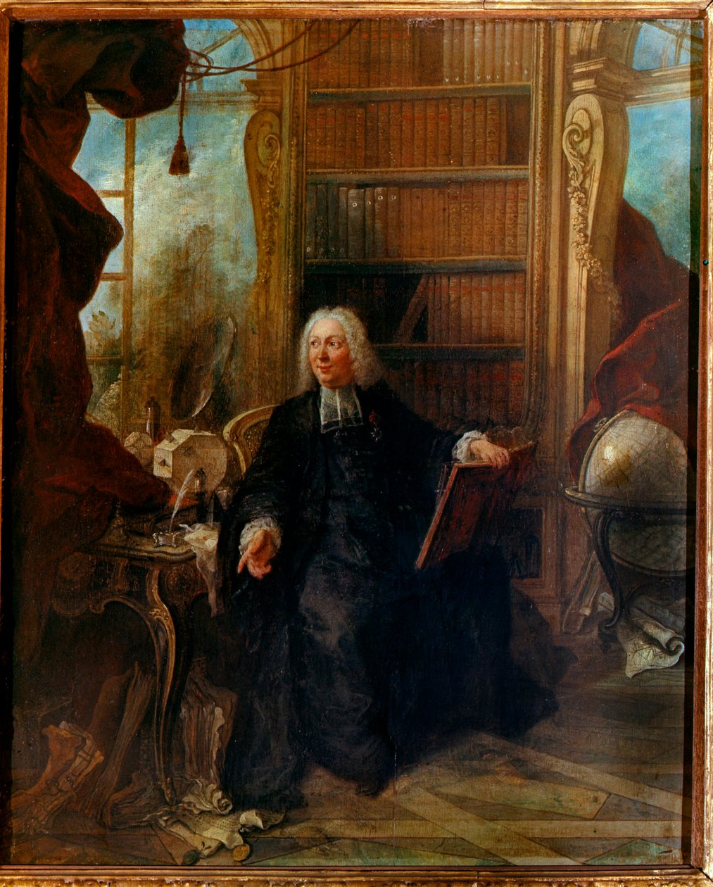 Abbe Jean Antoine Nollet Ranskalainen fyysikko Muetten kabinetissaan (maalaus) tekijältä Jacques de Lajoüe
