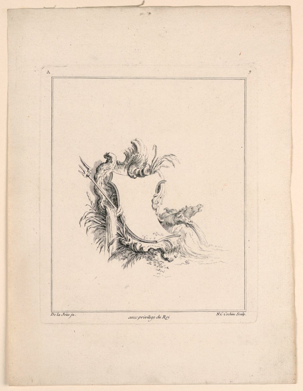 Escutcheon, "Recueil Nouveau de Differens Cartouche" tekijältä Jacques de Lajoüe
