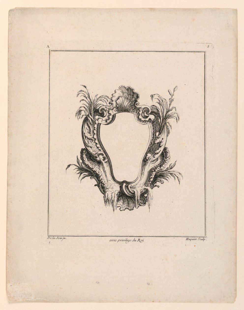 Escutcheon, "Recueil Nouveau de Differens Cartouche" tekijältä Jacques de Lajoüe