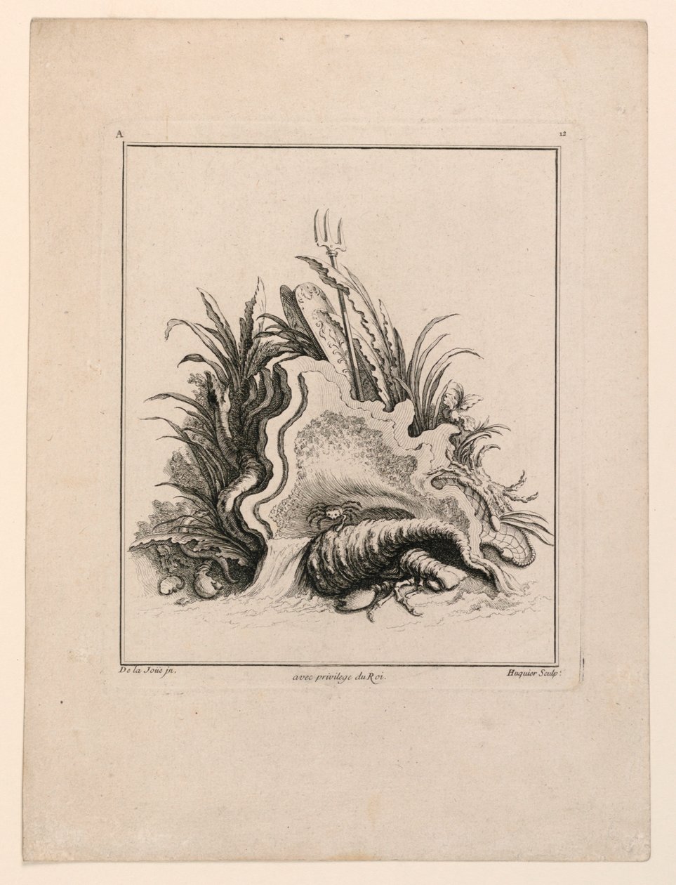 Escutcheon, "Recueil Nouveau de Differens Cartouche" tekijältä Jacques de Lajoüe