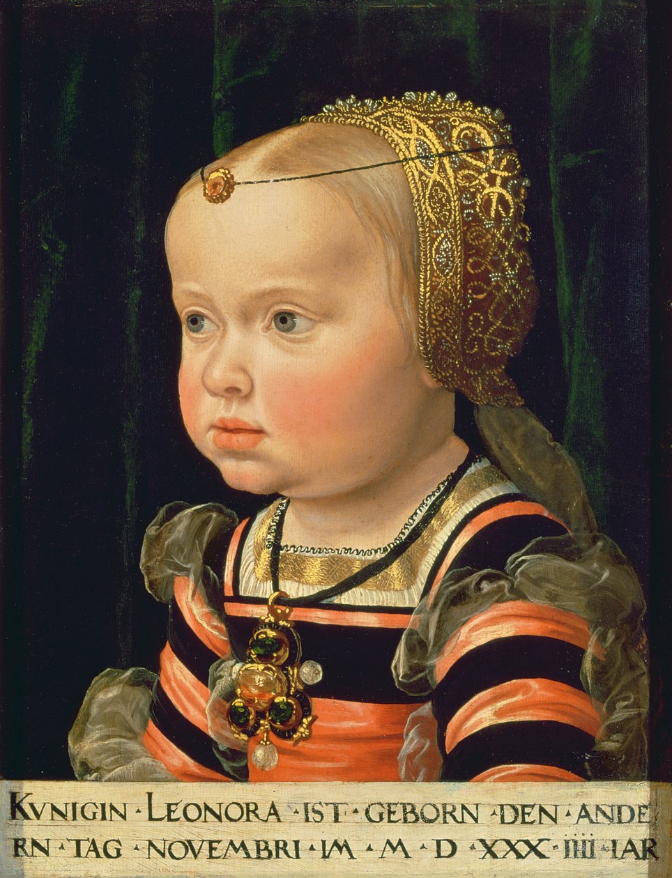 Mantovan arkkiherttuatar Eleanor (1534-94), kaksivuotias (paneeli) tekijältä Jakob Seisenegger