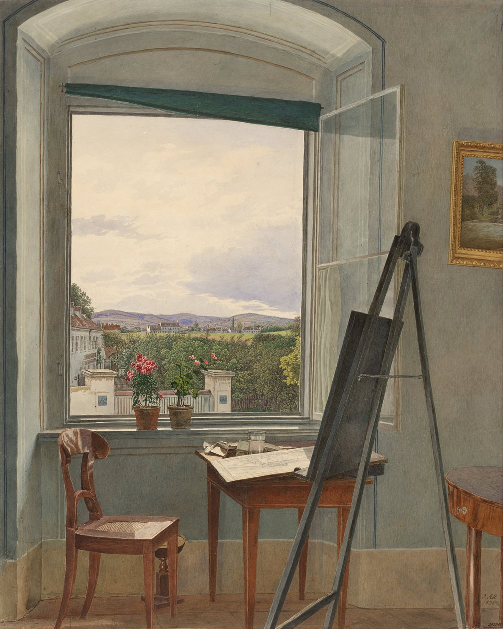 Näkymä Alservorstadtin Artists Studiosta kohti Dornbachia, 1836 tekijältä Jakob Alt