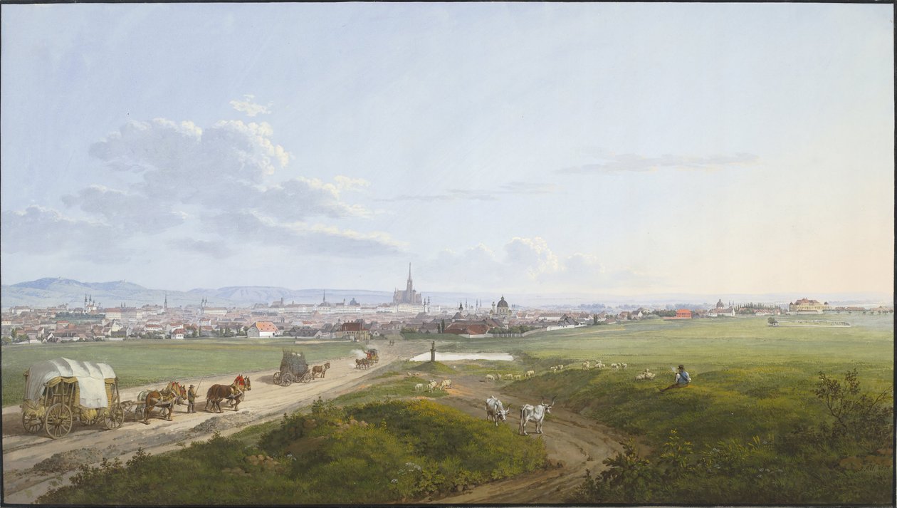 Näkymä Wieniin Ristin kehräämisestä, 1817 tekijältä Jakob Alt