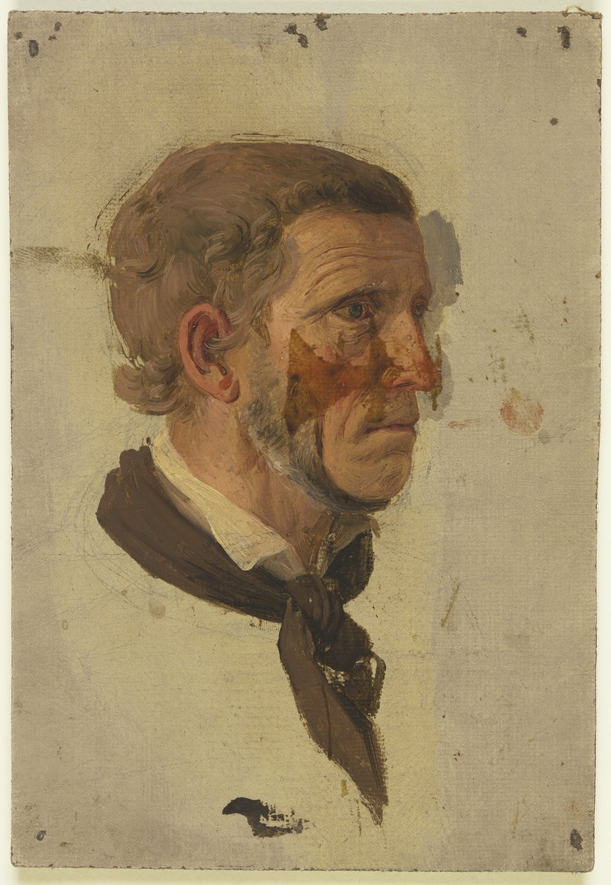 Maalaismiehen pääprofiilin luonnos tekijältä Jakob Becker