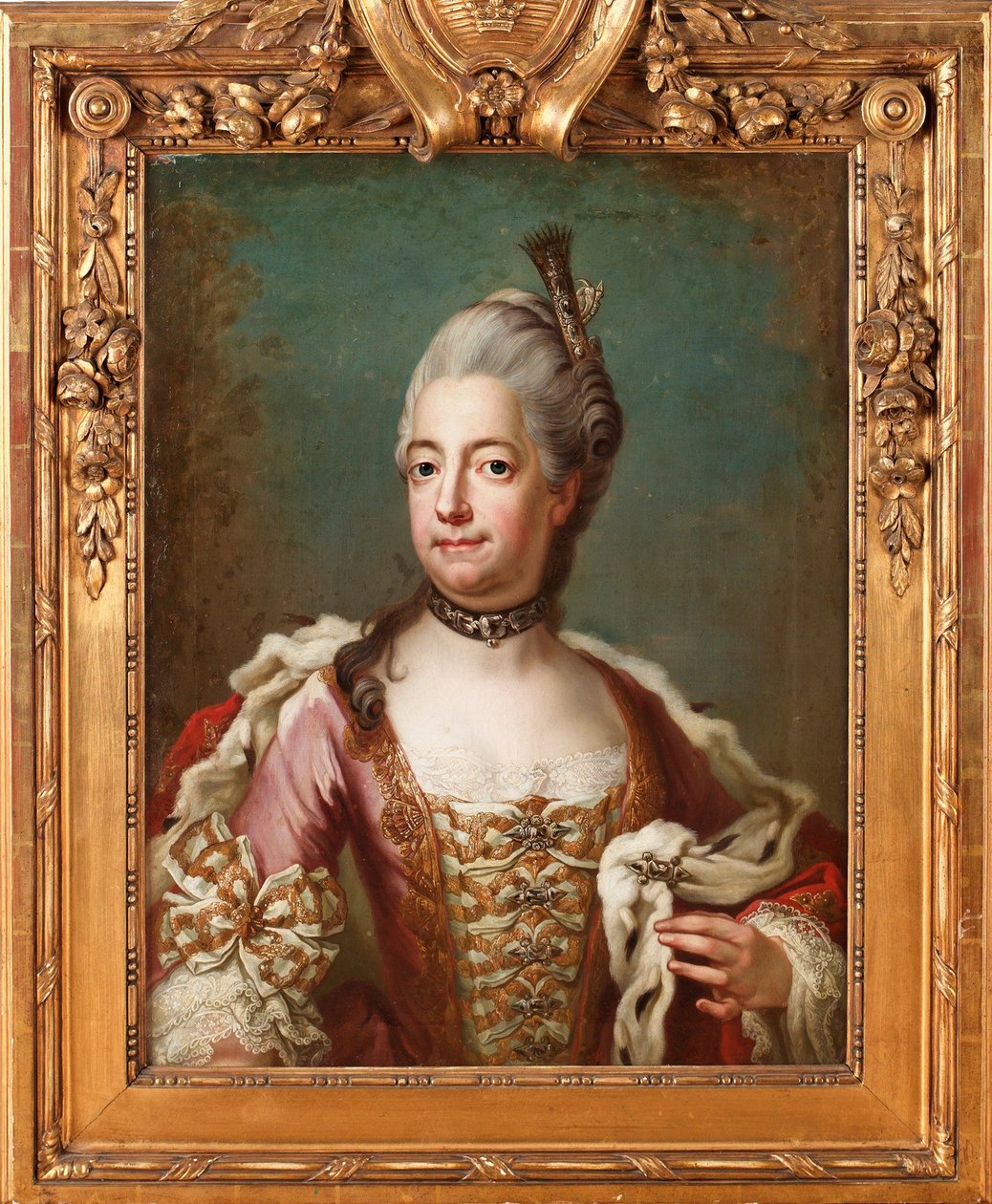 Louise Ulrique (Louise-Ulrique) Preussista (1720-1782), Ruotsin kuningatar - Jakob Bjoerkin (1726-1793) maalaus, öljy kankaalle, 73x55 cm - Louisa Ulrika Preussilainen, Jakob Bjoerkin öljy kankaalle - Yksityiskokoelma tekijältä Jakob Björk