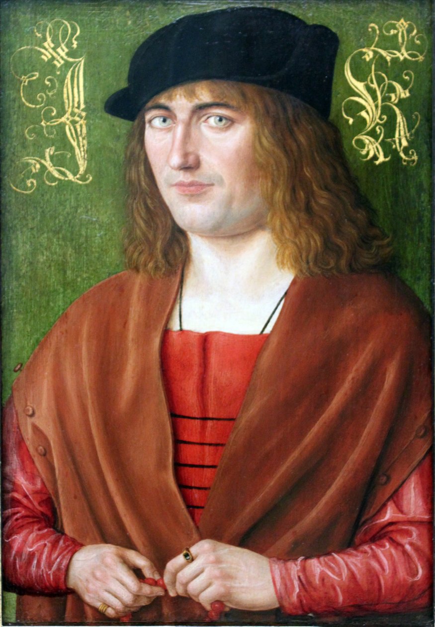 Saksa: Bildnis des Jörg Kötzler, 1499 Muotokuva 28-vuotiaasta nürnbergiläisestä Jörg Ketzleristä.
  (1471-1529) tekijältä Jakob Elsner