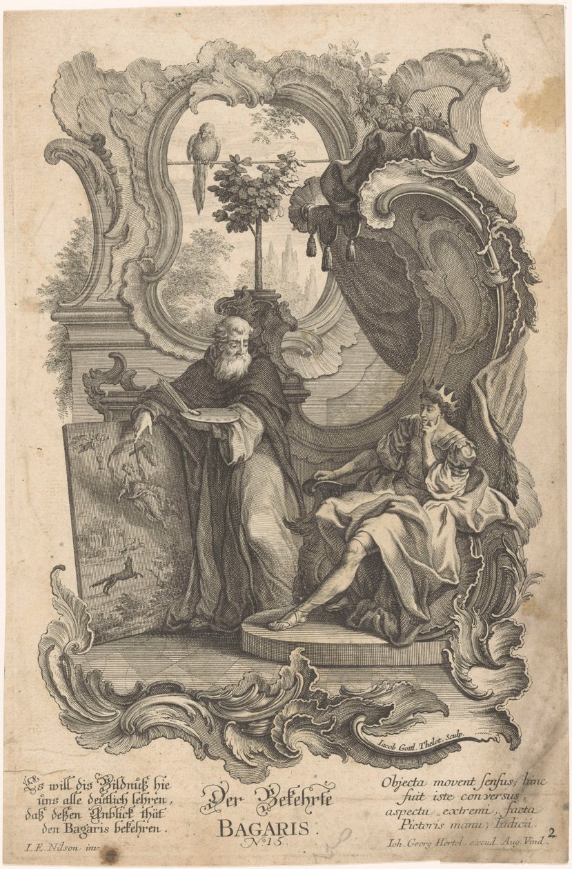 Käännynnäinen Bagaris Der Bekehrte Bagaris (otsikko esineessä) Apelles and Bagaris (sarjan nimi) tekijältä Jakob Gottlieb Thelott