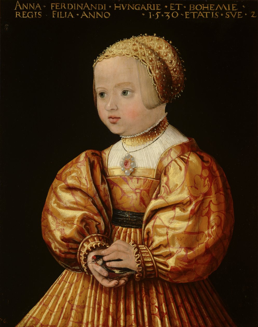 Kaksivuotiaan Anna Itävaltalaisen muotokuva, 1530 tekijältä Jakob Seisenegger