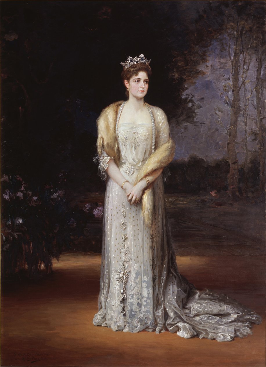 Venäjän keisarinna Aleksandra Fjodorovnan muotokuva 1872-1918, tsaari Nikolai II:n vaimo, 1914 tekijältä Jakov Jakovlevich Veber