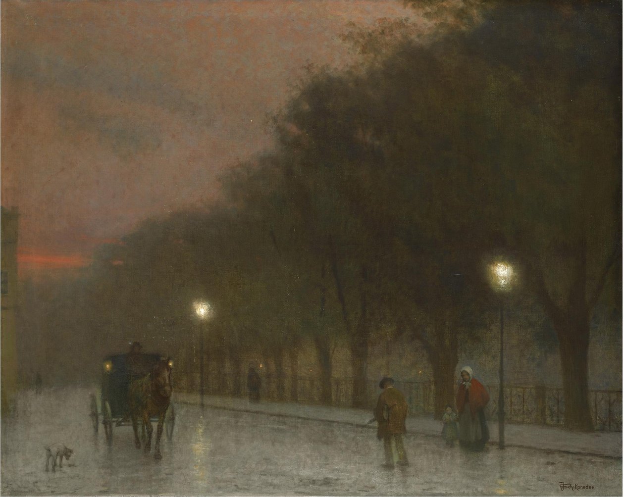 Praha hämärässä, n. 1910 tekijältä Jakub Schikaneder