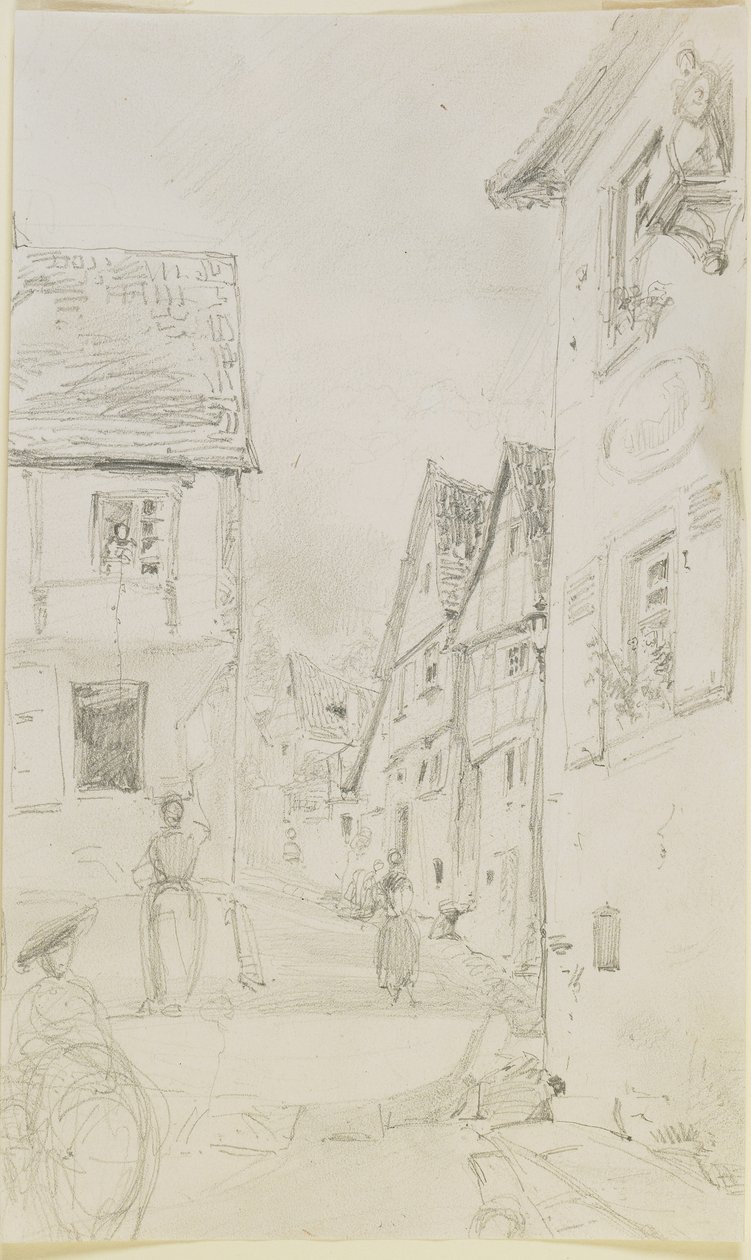 Katukuva, 1858 (kynä luonnonvalkoiselle kudottulle paperille) tekijältä James Abbott McNeill Whistler