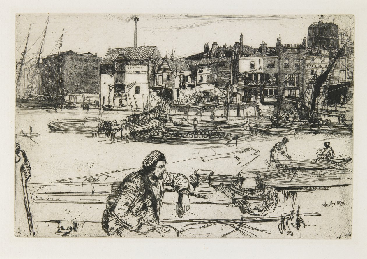 Black Lion Wharf, 1859 tekijältä James Abbott McNeill Whistler