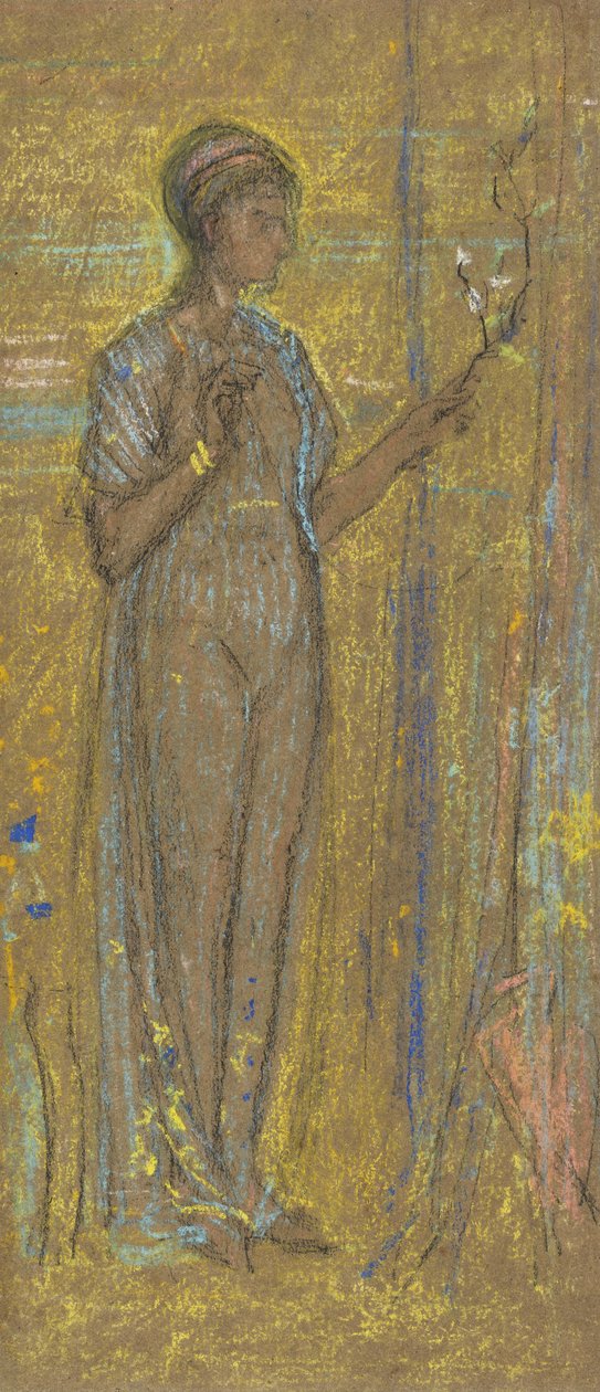 Sininen ja kulta, 1871-72 (liitu ja pastelli ruskealle paperille) tekijältä James Abbott McNeill Whistler