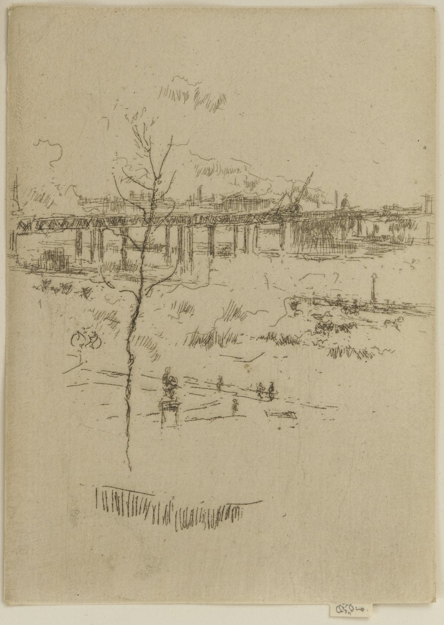 Charing Cross Railway Bridge, n. 1887 (etsaus paperille) tekijältä James Abbott McNeill Whistler
