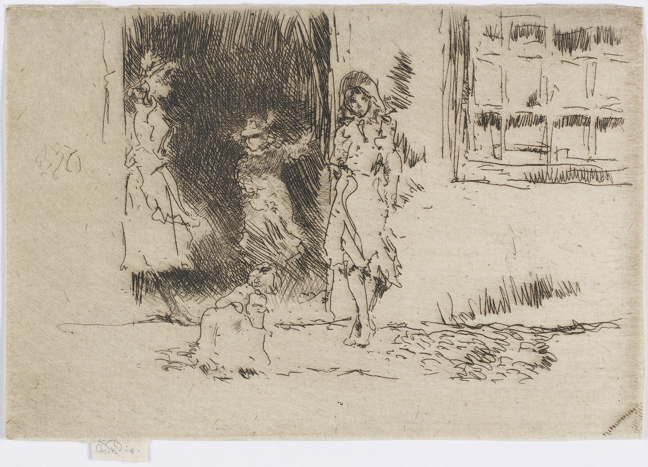 Mökin ovi, n. 1884-86 (etsaus paperille) tekijältä James Abbott McNeill Whistler