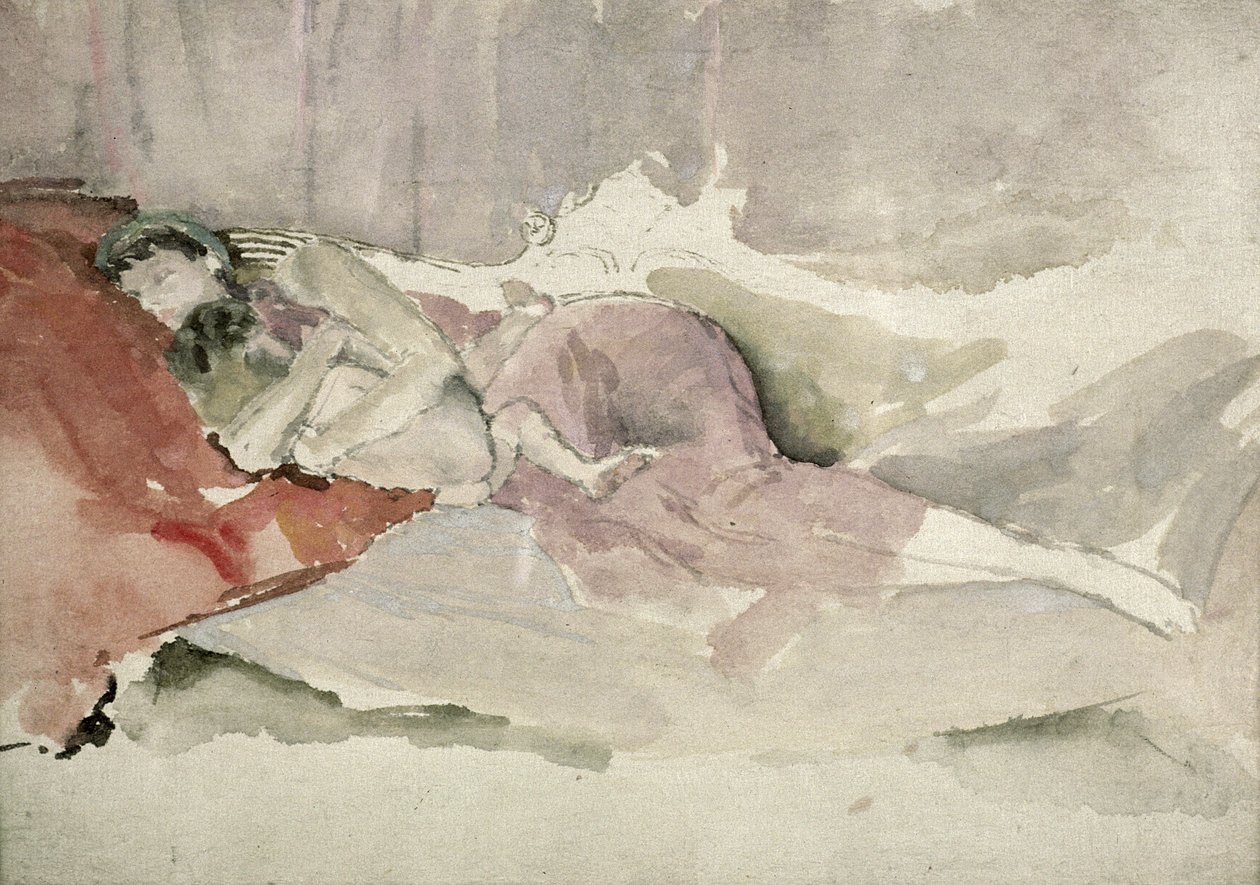 Äiti ja lapsi sohvalla tekijältä James Abbott McNeill Whistler