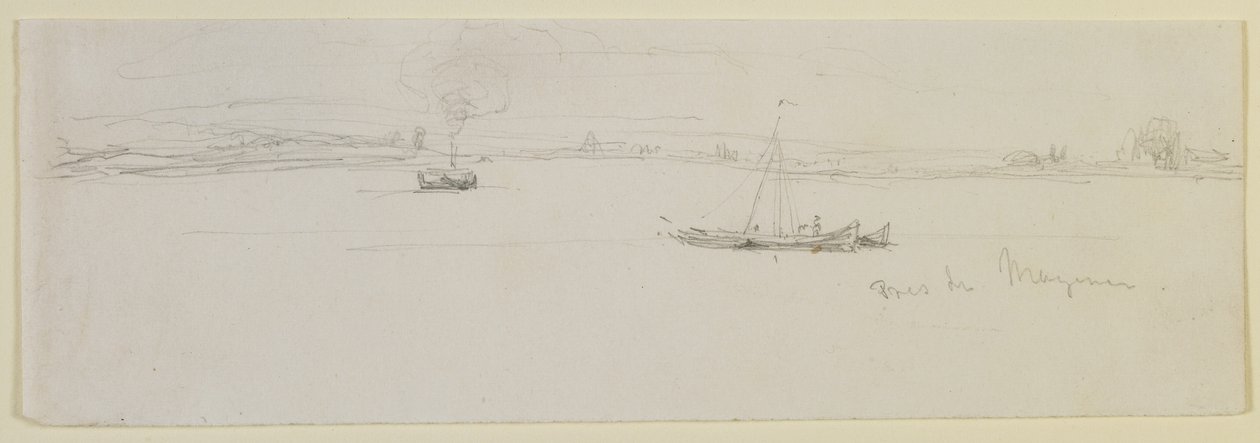 Mayencen lähellä, 1858 (lyijykynä valkoiselle paperille) tekijältä James Abbott McNeill Whistler