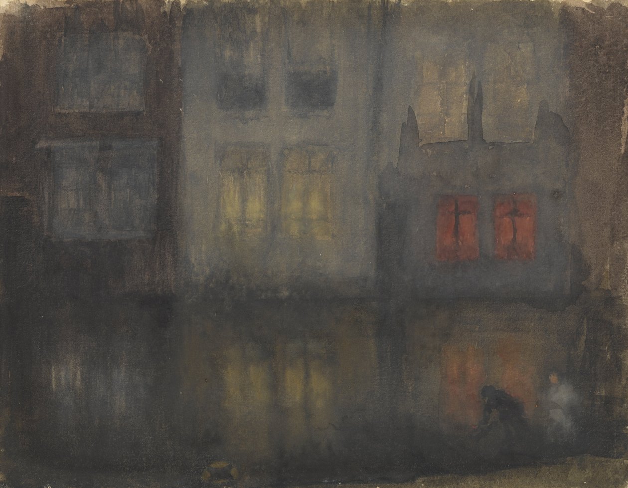 Nocturne- musta ja punainen- takakanava, Hollanti tekijältä James Abbott McNeill Whistler