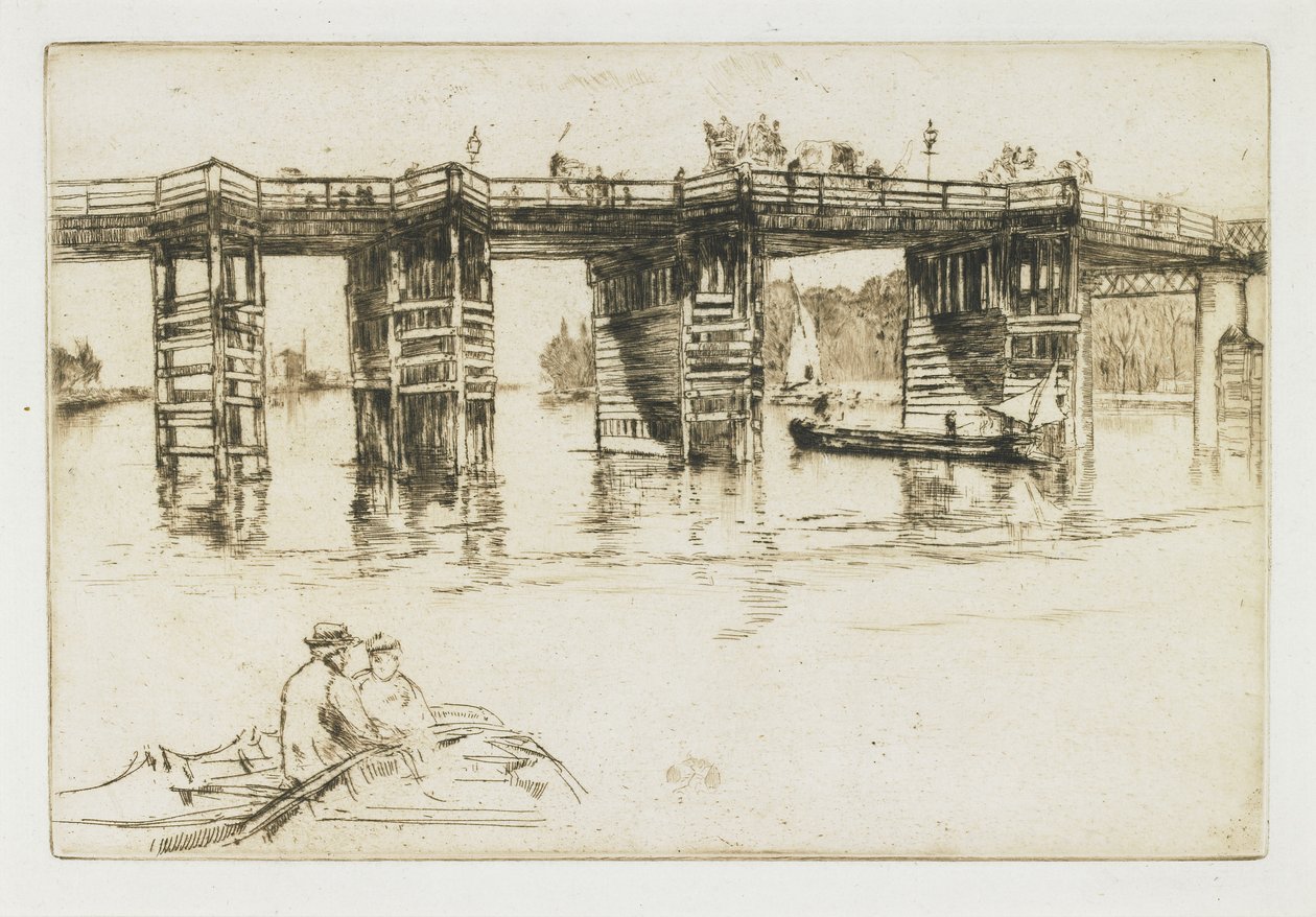 Old Putney Bridge, 1879 tekijältä James Abbott McNeill Whistler