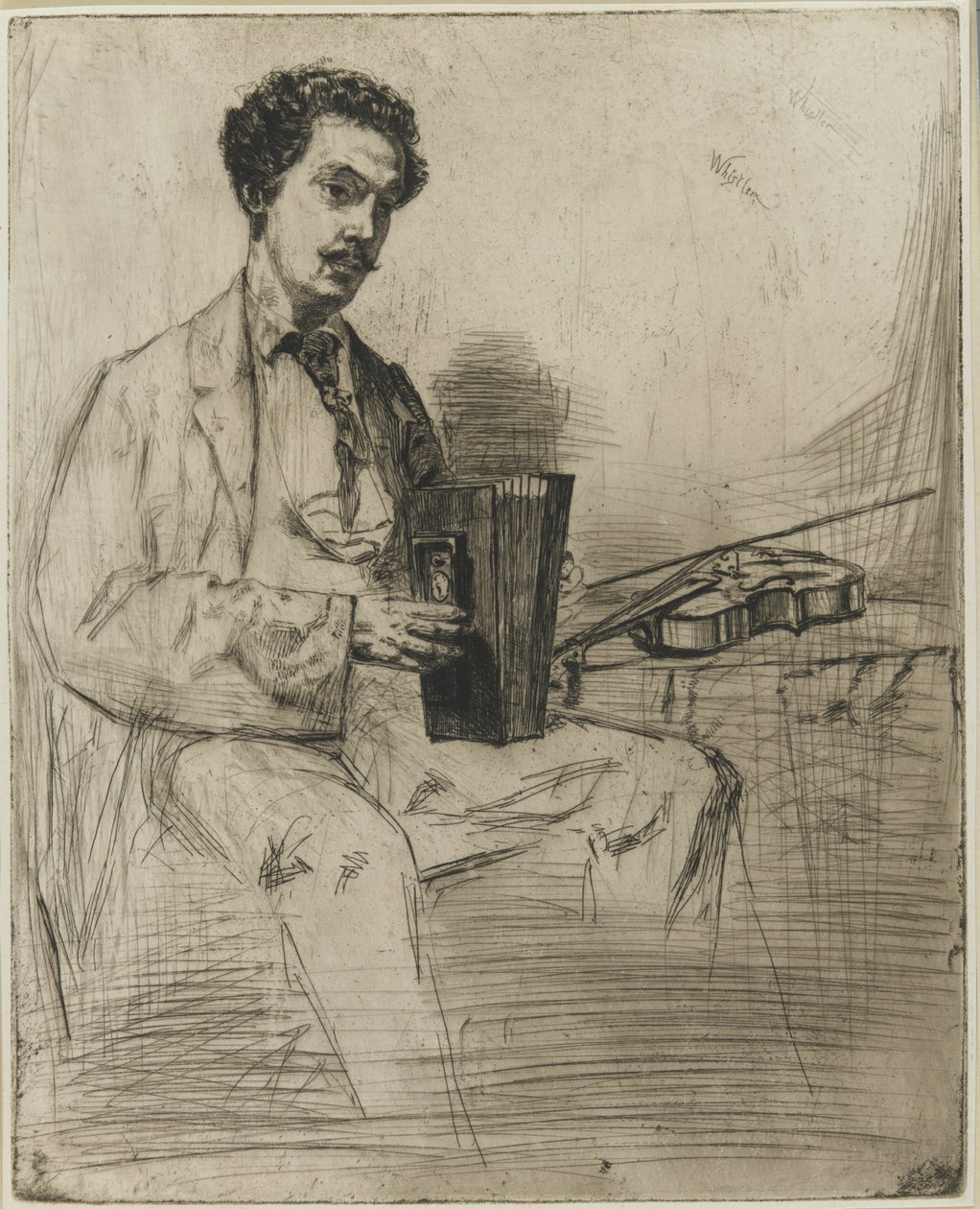 Ross Winans, noin 1861 (etsaus paperille). tekijältä James Abbott McNeill Whistler