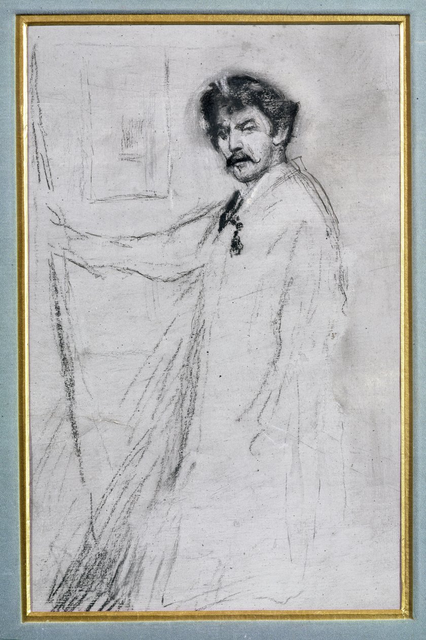 Omakuva (hiili paperille) tekijältä James Abbott McNeill Whistler