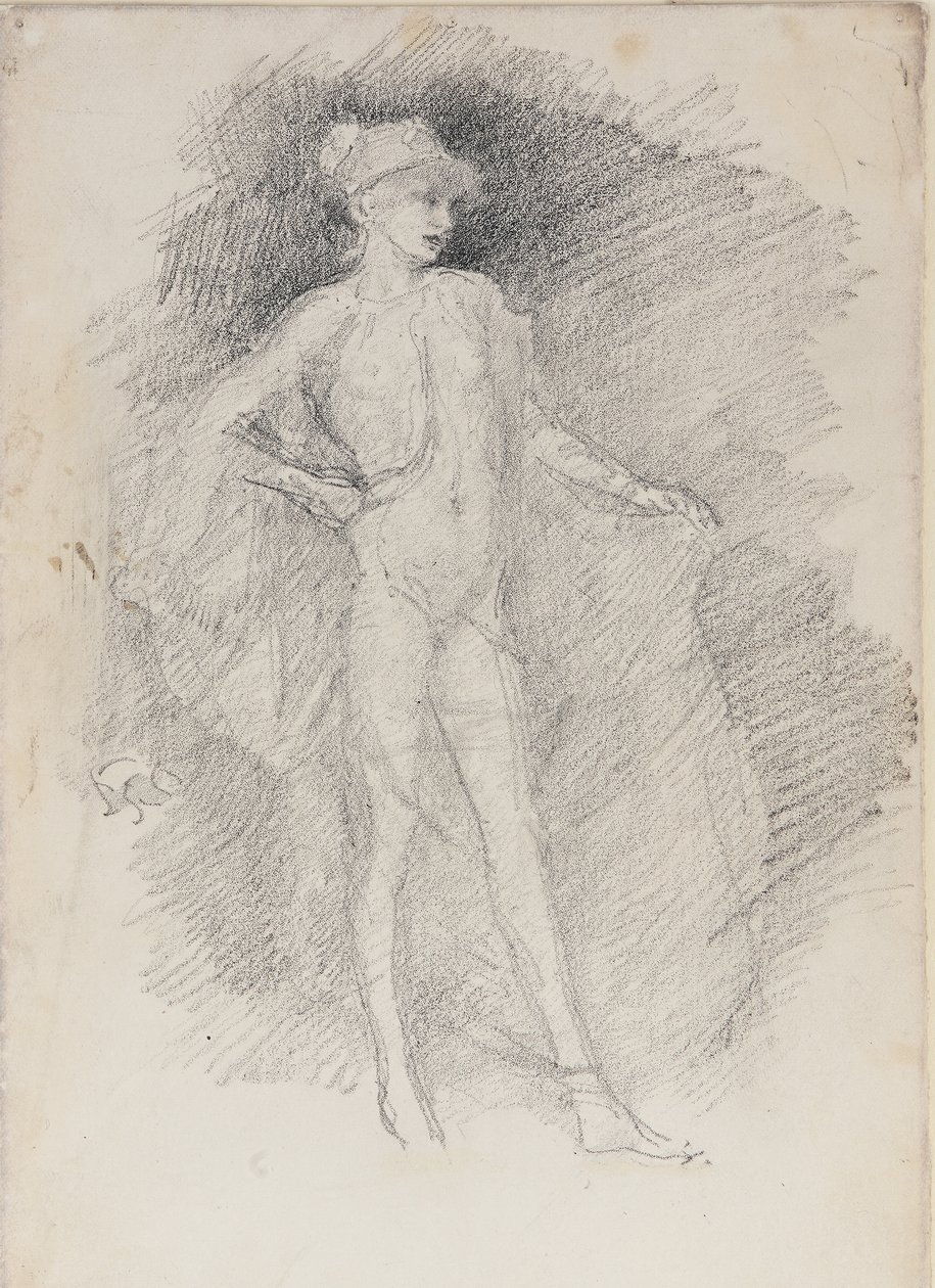 Pysyvä hahmo, n. 1890 (liitu litografiselle siirtopaperille) tekijältä James Abbott McNeill Whistler
