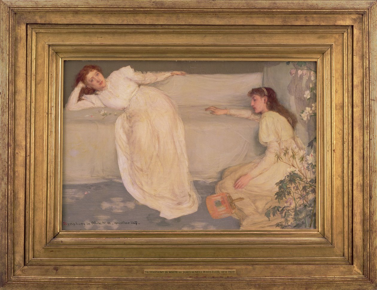 Valkoinen sinfonia, nro III, 1865-67 (sisältää kehyksen) (katso myös 88677) tekijältä James Abbott McNeill Whistler