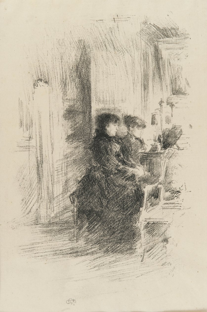 Dueto (litografia paperille) tekijältä James Abbott McNeill Whistler