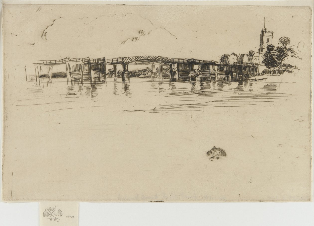 Pikku Putney, nro 1, 1879 (etsaus paperille) tekijältä James Abbott McNeill Whistler