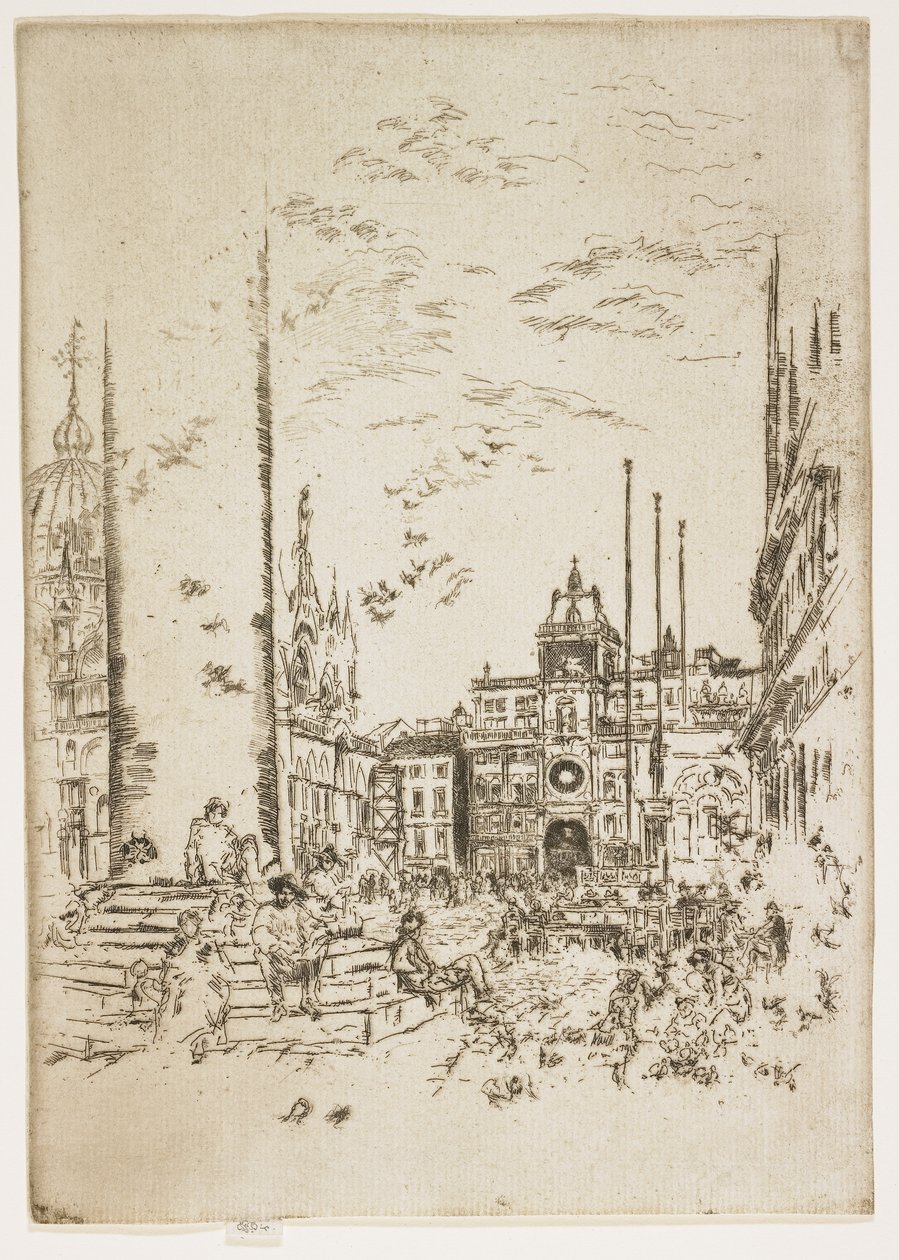 Piazetta, levy Toisesta Venetsian sarjasta tai Kaksikymmentäkuusi etsausta, 1879-1880 tekijältä James Abbott McNeill Whistler