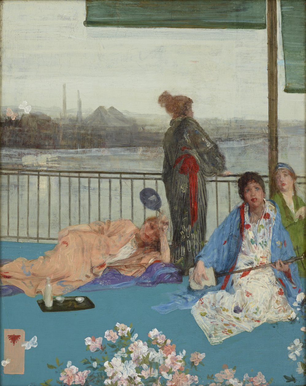 Variaatioita lihan värissä ja vihreässä, The Balcony, n. 1870-1879 (öljy puulevylle) tekijältä James Abbott McNeill Whistler