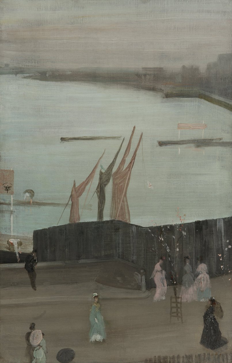 Variaatioita vaaleanpunaisessa ja harmaassa- Chelsea tekijältä James Abbott McNeill Whistler