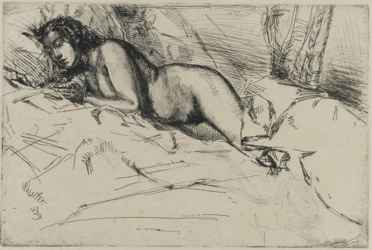 Venus, 1859 (etsaus paperille) tekijältä James Abbott McNeill Whistler
