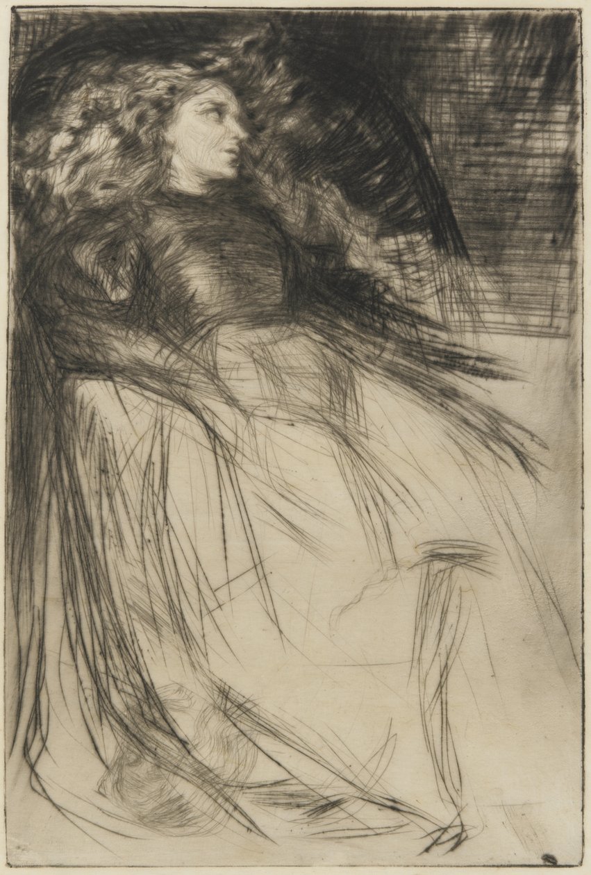 Väsynyt, 1863 (kuivapiste paperilla) tekijältä James Abbott McNeill Whistler