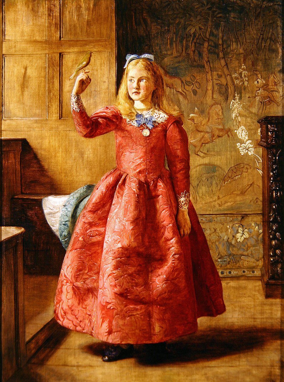 Tyttö linnun kanssa, 1865 tekijältä James Archer