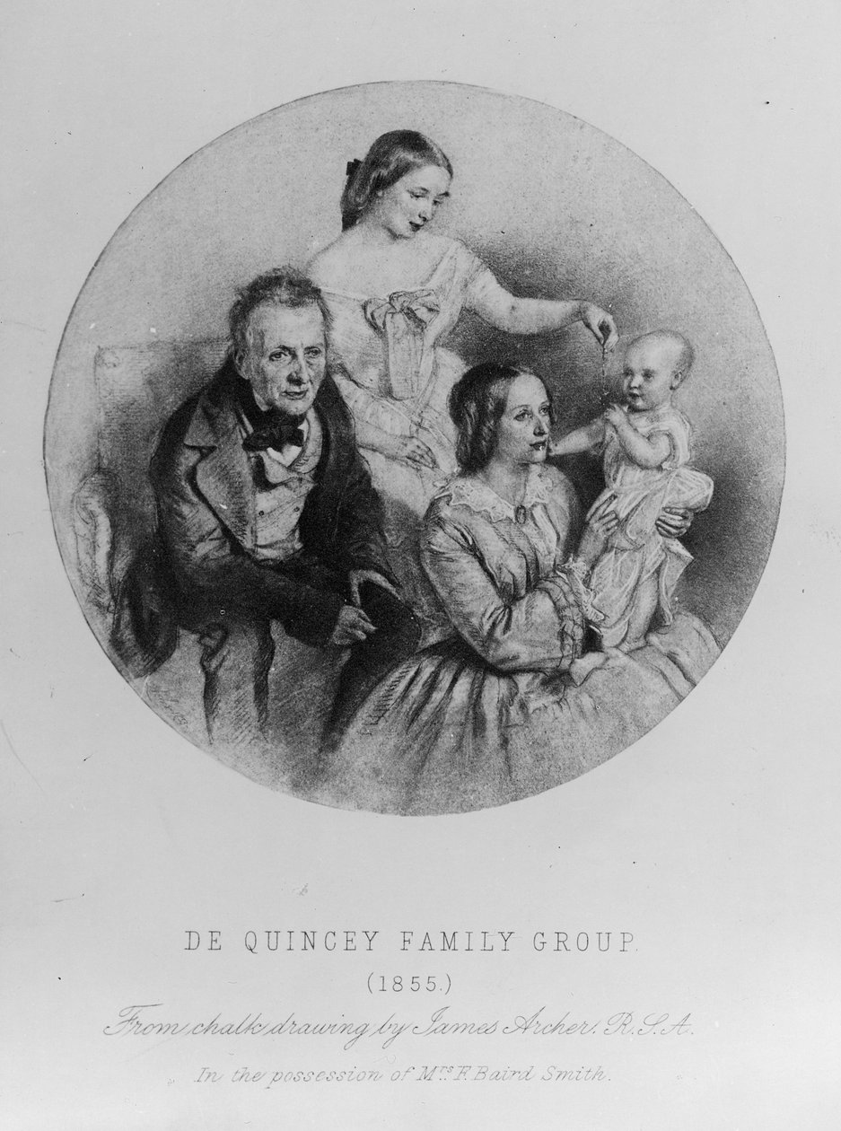 Thomas de Quincey perheineen, 1855 tekijältä James Archer
