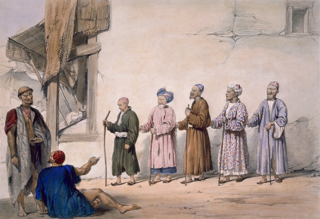 A String of Blind Beggars, Cabul, 1843 tekijältä James Atkinson