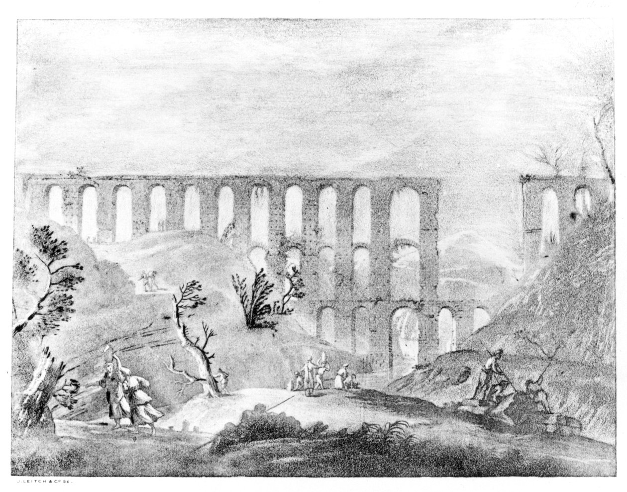 Akvedukti Cherchellissä Algeriassa, "Travels in the Footsteps of Bruce", 1877 tekijältä James Bruce