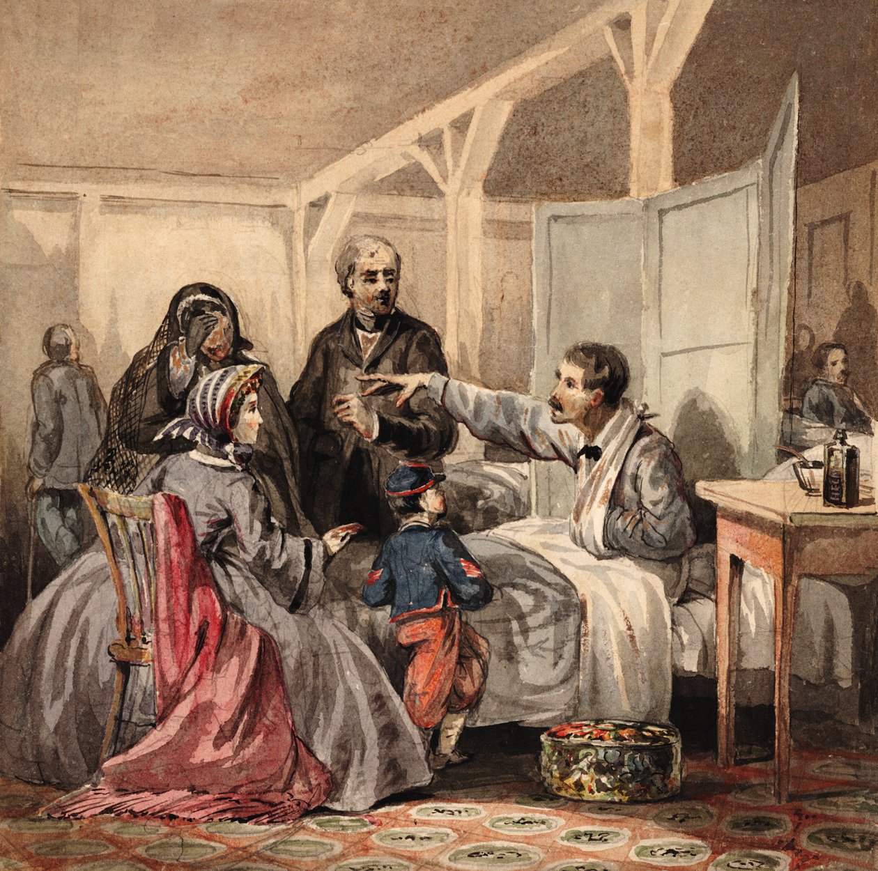 Nuotit Cover Viesti taistelukentältä, pub. 1864 (värillinen litografia) tekijältä James Fuller Queen