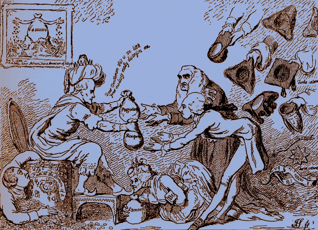 Indian Nabobs Wealth - karikatyyri Gillray tekijältä James Gillray