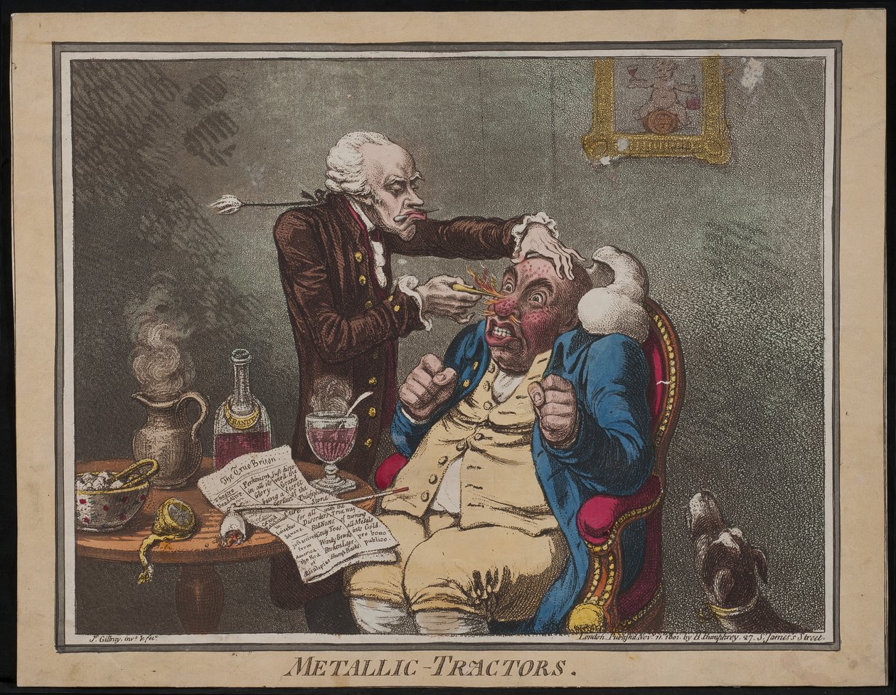Metallitraktorit, 1801 tekijältä James Gillray