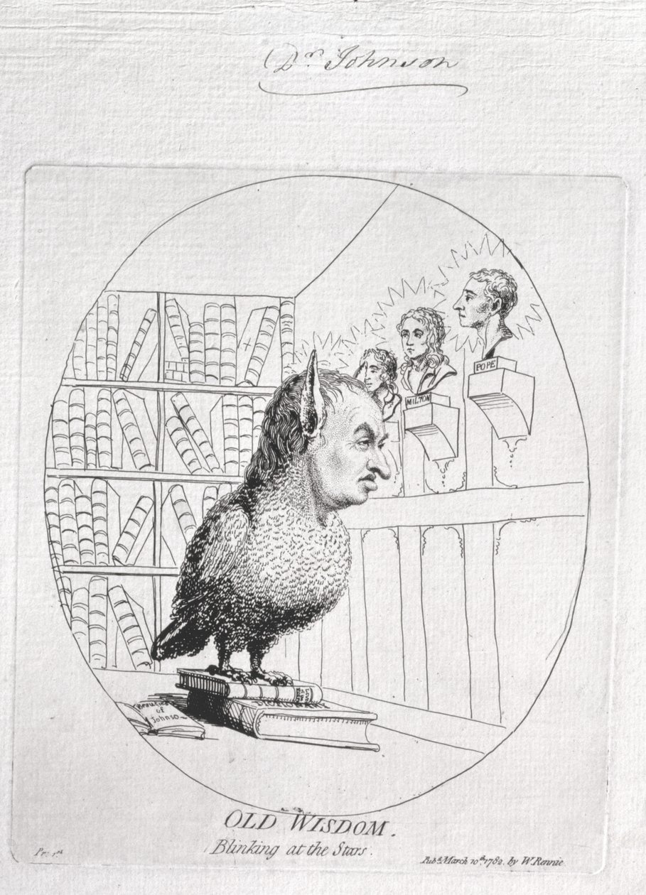 Old Wisdom: Blinking at the Stars, julkaistu vuonna 1782 tekijältä James Gillray