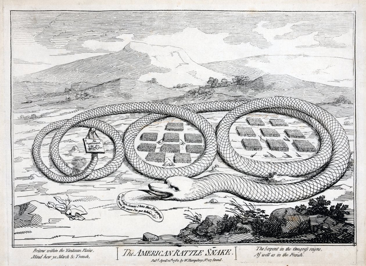 American Rattle Snake, 1782 tekijältä James Gillray