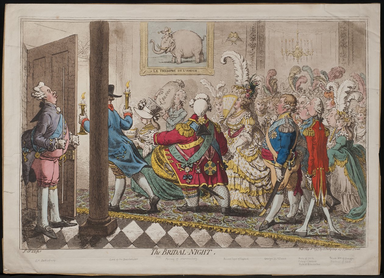 Morsiamen yö, 1797 tekijältä James Gillray