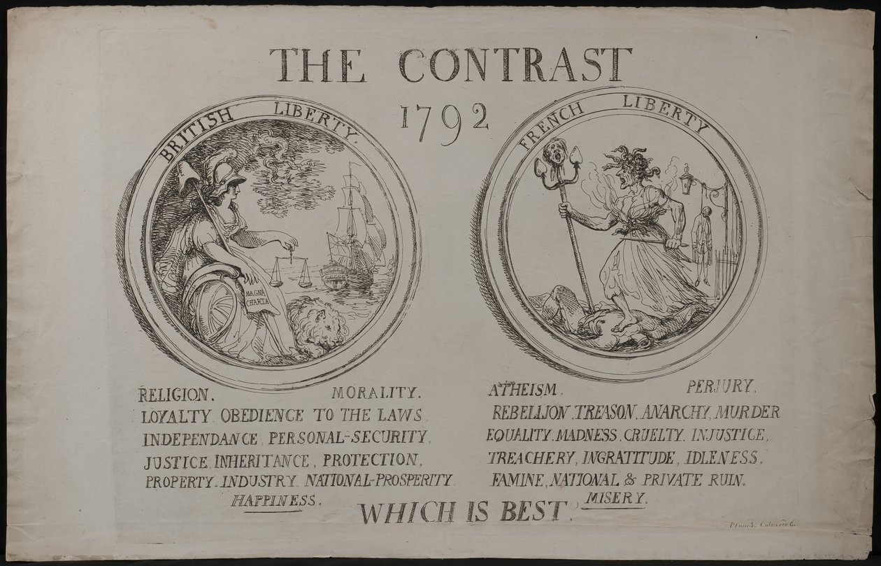 Kontrasti, 1792 tekijältä James Gillray