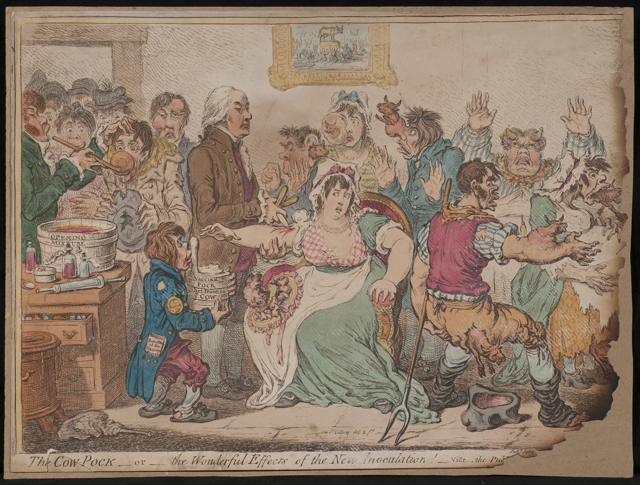 Lehmäpunkki tai uuden rokotteen ihmeelliset vaikutukset tekijältä James Gillray