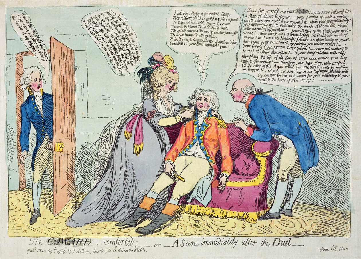 The Coward Comforted, julkaisija James Aitken, 1789 tekijältä James Gillray