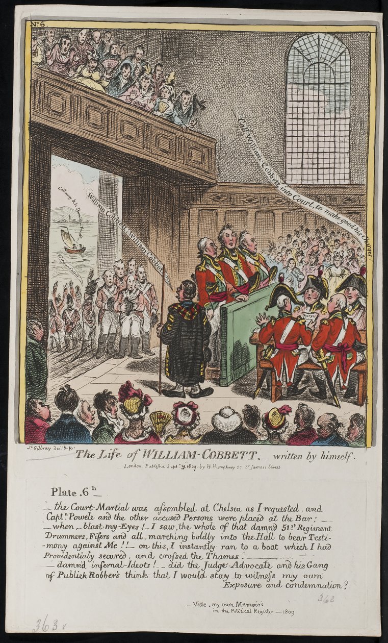 William Cobbettin elämä, kirjoittanut itse, 1809. tekijältä James Gillray
