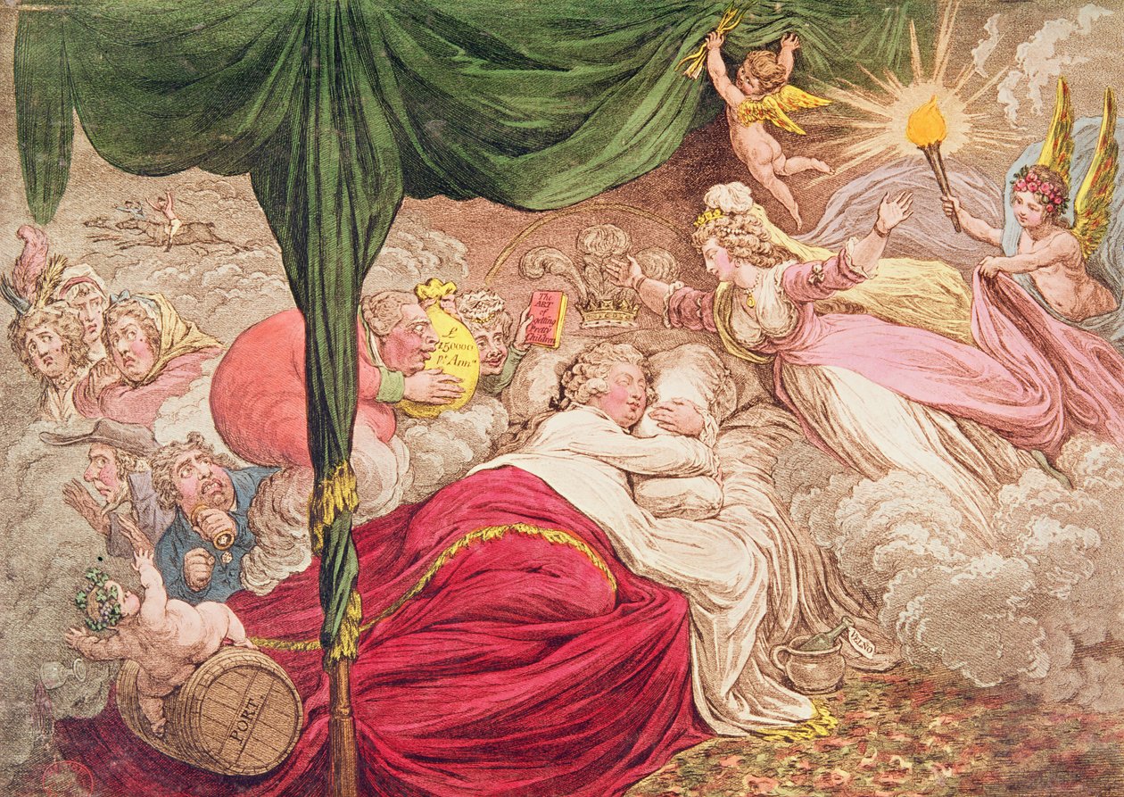 Rakastajan unelma, 24. tammikuuta 1795 tekijältä James Gillray