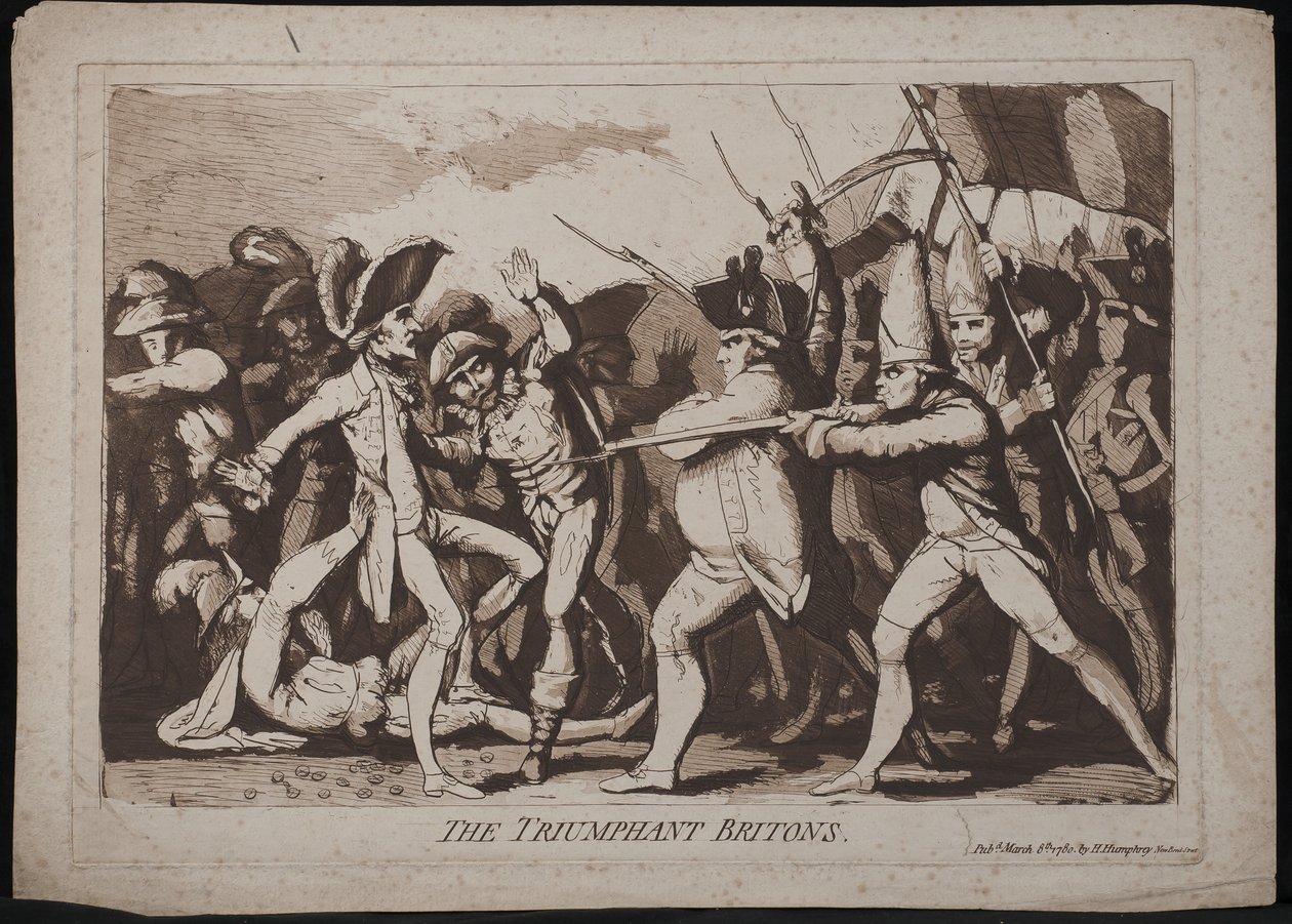 Voitokkaat britit, 1780 tekijältä James Gillray
